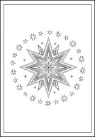 Página para colorir estrela de natal com estrelinhas