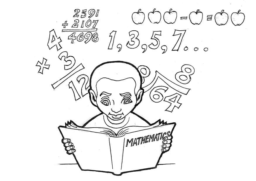 Desenho Para Colorir estudando matemática - Imagens Grátis Para Imprimir -  img 9241