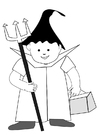 Página para colorir fantasia de halloween 