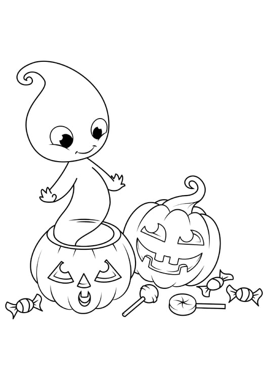 Página para colorir Fantasma de halloween