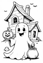 Página para colorir fantasma de halloween