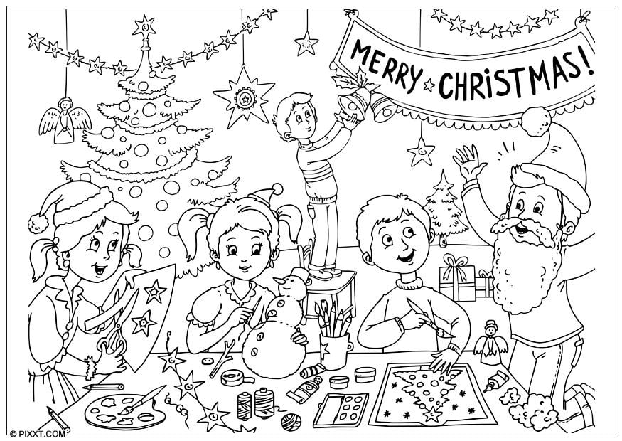 Página para colorir Feliz Natal