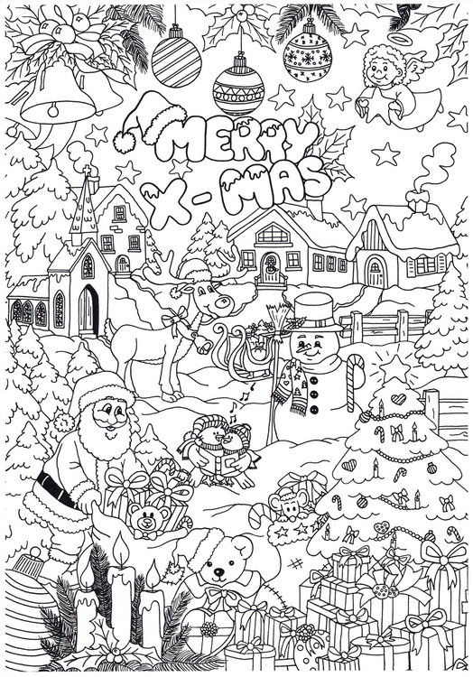 Página para colorir feliz Natal