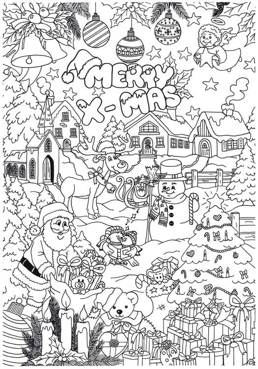 Feliz Natal Para Colorir - Desenhos Para Colorir