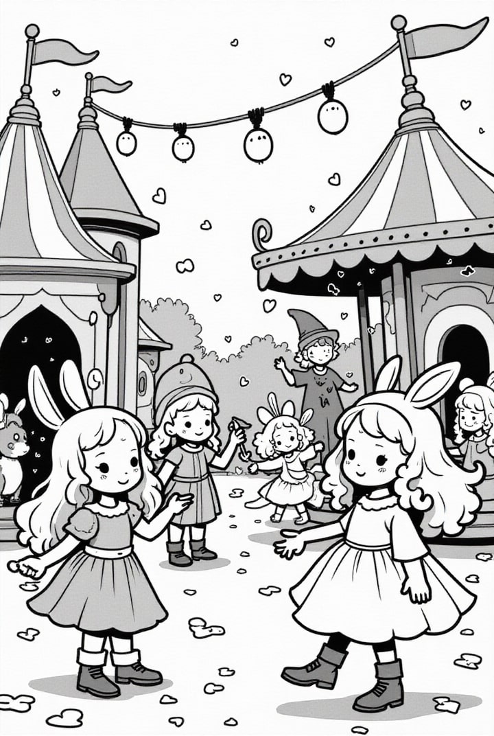 Página para colorir festa de carnaval