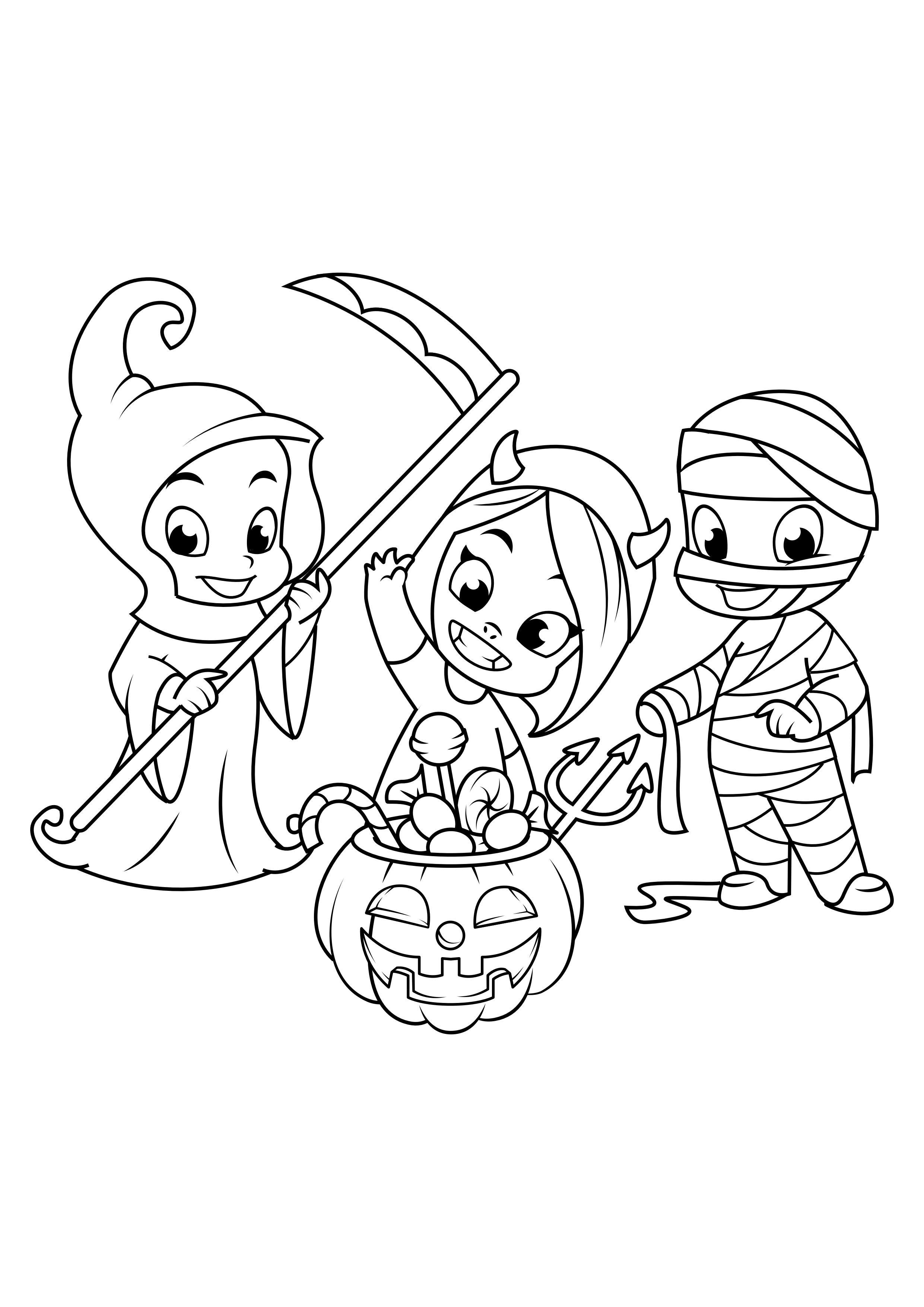 Página para colorir Festa de vestir de halloween