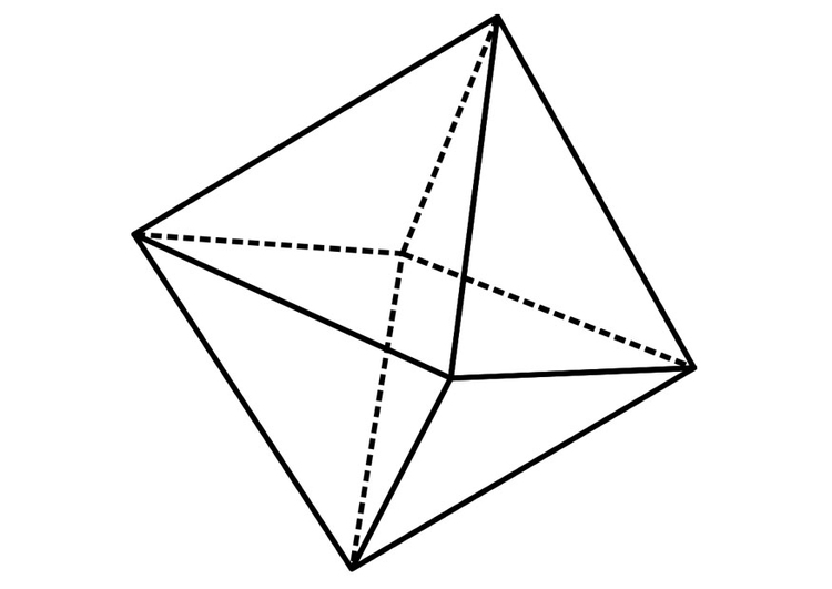 Página para colorir figura geomÃ©trica - octaedro 