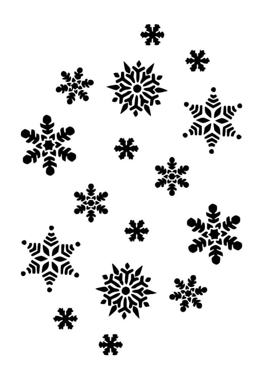 Página para colorir flocos de neve