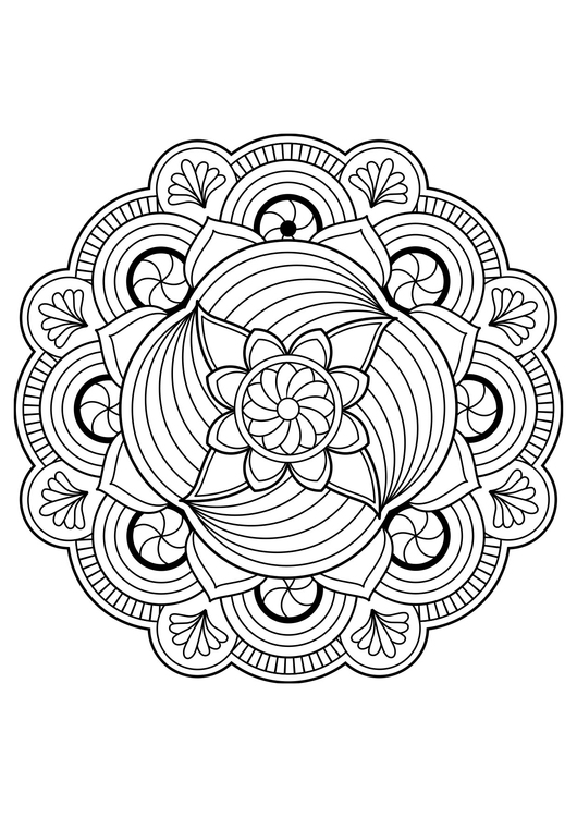 Página para colorir flor de mandala