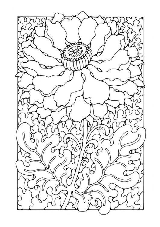 Página para colorir flor