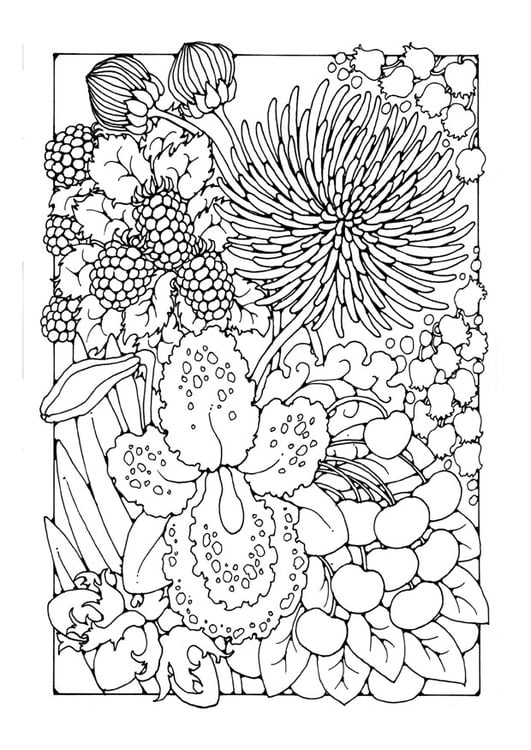 Página para colorir flores
