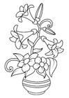 Páginas para colorir flores em vaso