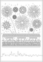 Página para colorir fogos de artifÃcio