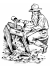 paginas-para-colorir garimpeiro com uma peneira 
