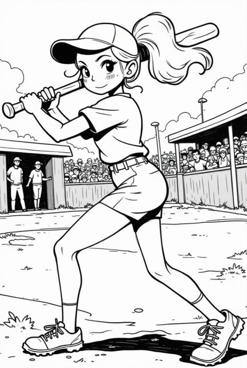 garota no jogo de beisebol