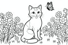 gato no jardim