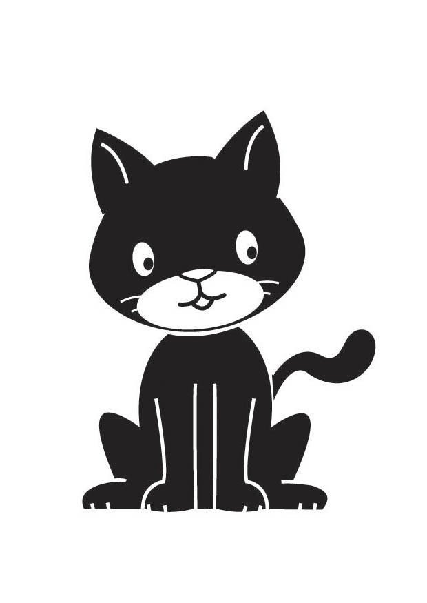 Desenhos para colorir de desenho de um gato preto para colorir  