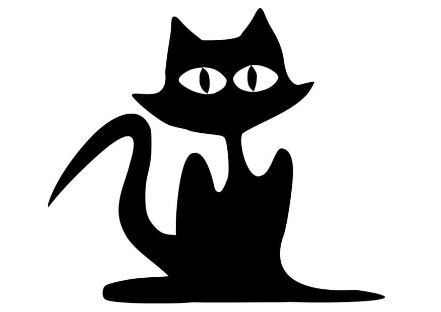 Desenho Para Colorir gato preto - Imagens Grátis Para Imprimir