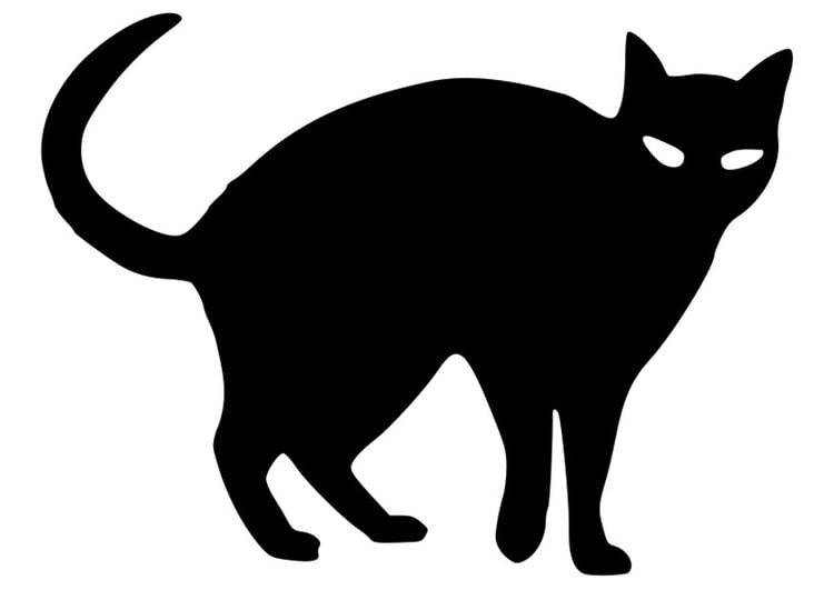 Desenho Para Colorir gato preto - Imagens Grátis Para Imprimir