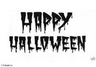 Página para colorir halloween - happy halloween