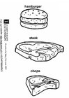 Página para colorir hamburger - chuleta - costelas