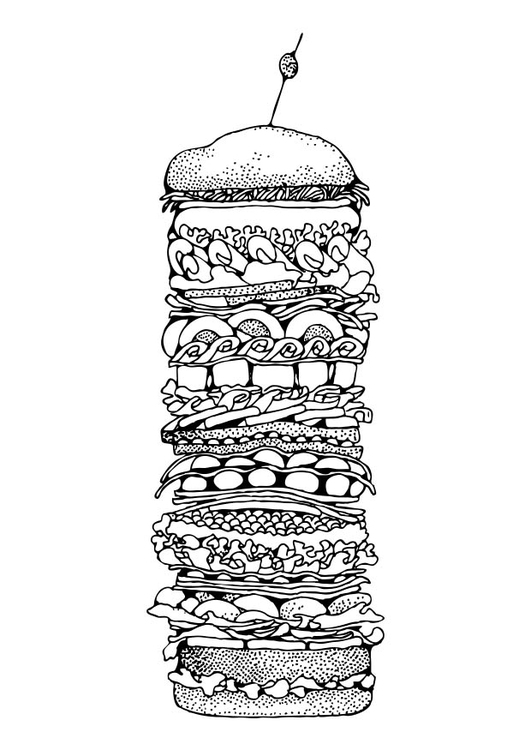 Página para colorir hamburger