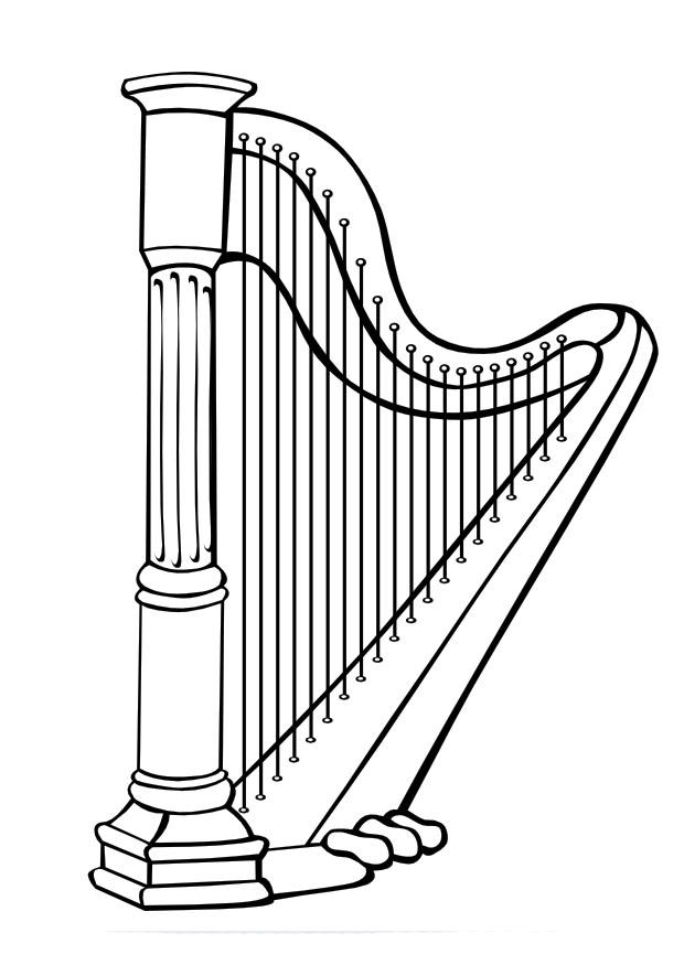 Desenho De Harpa Para Colorir Vetores De Desenho Harpa Baixe Vetores