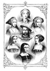 P�ginas para colorir Henrique VIII e suas 6 esposas