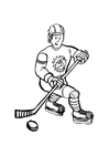 Página para colorir hockey no gelo