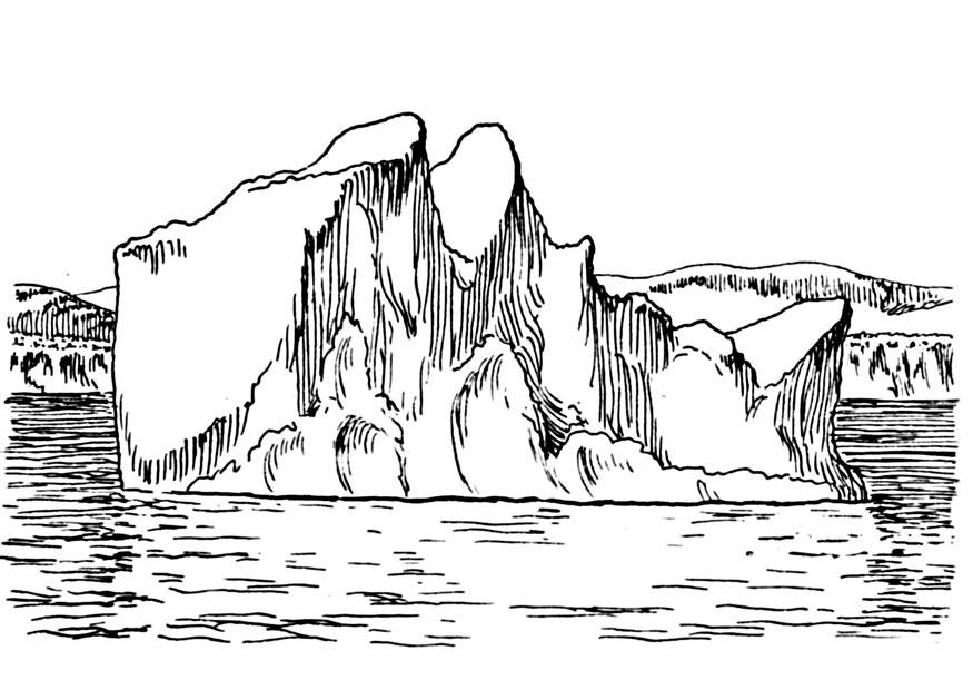 Página para colorir iceberg 