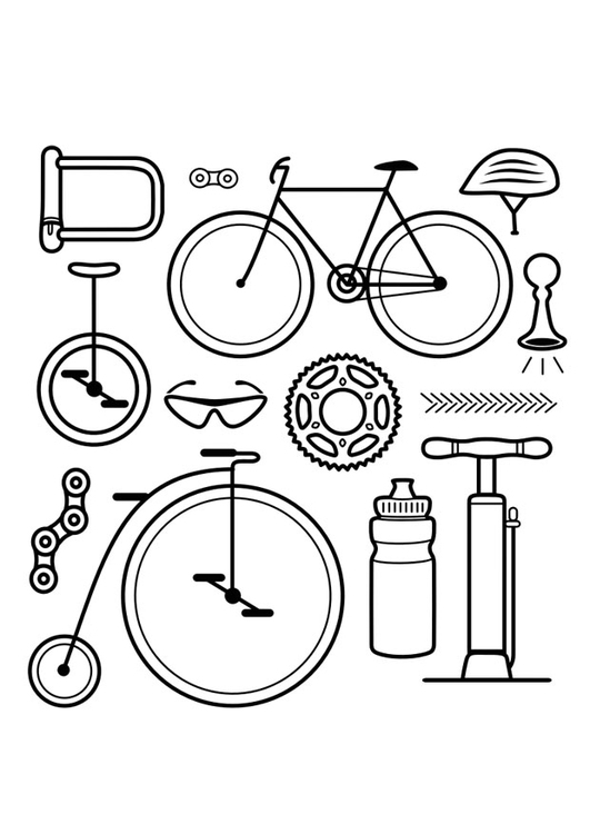 Página para colorir Ã­cones - bicicleta