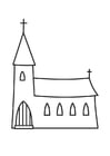 Página para colorir igreja