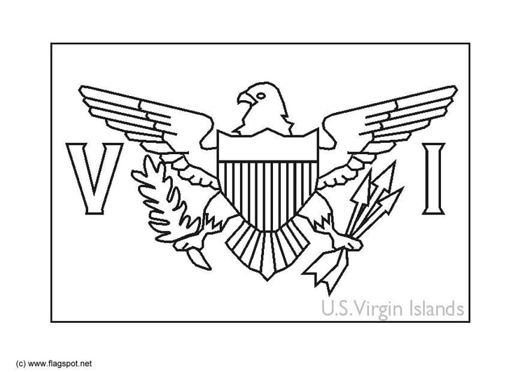 Página para colorir Ilhas Virgens - EUA