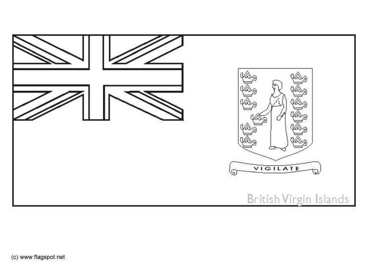 Página para colorir Ilhas Virgens - Reino Unido