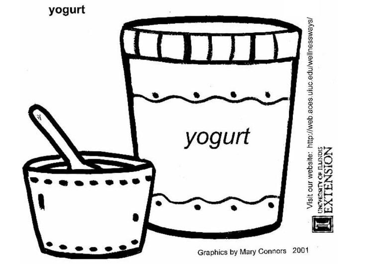 Página para colorir iogurte