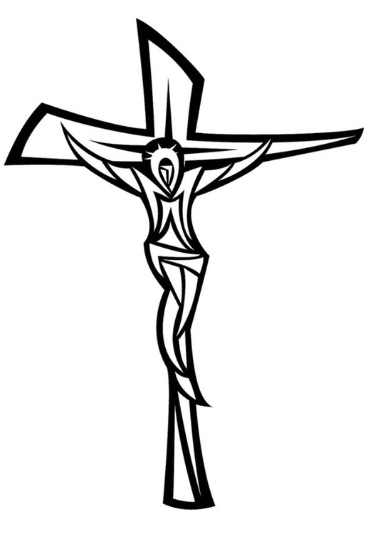 Página para colorir Jesus na cruz