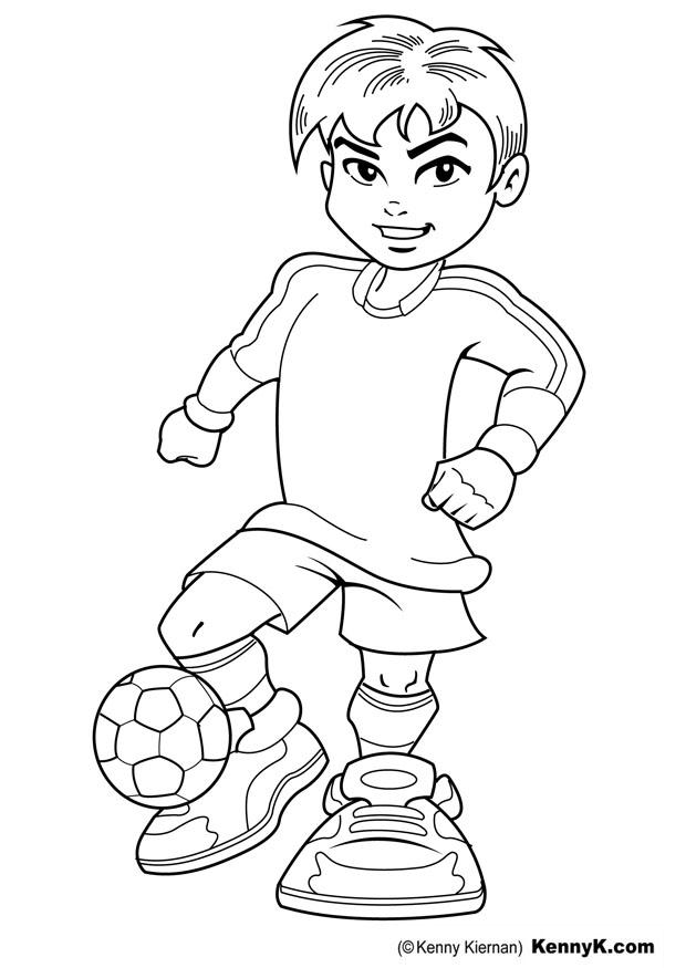 Desenho de Jogador de futebol com bola para Colorir - Colorir.com