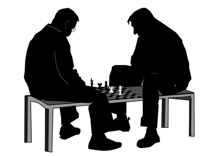 Desenho Para Colorir jogar xadrez - Imagens Grátis Para Imprimir