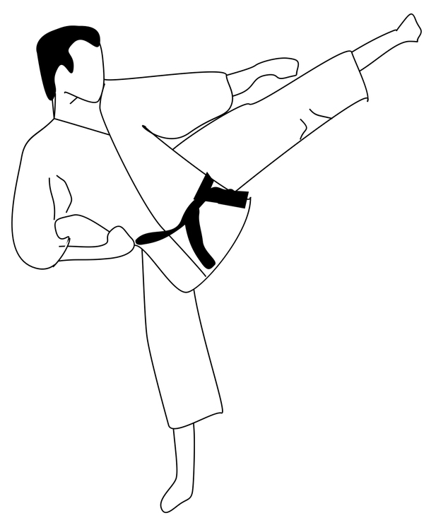 Página para colorir karate