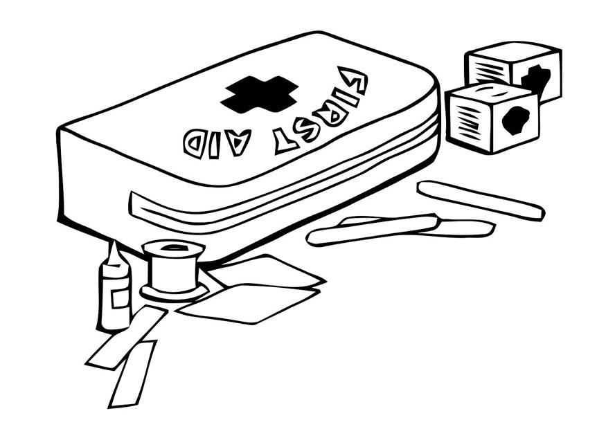 livro de colorir medicina para adultos. kit de primeiros socorros