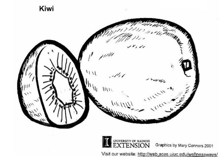 Página para colorir kiwi