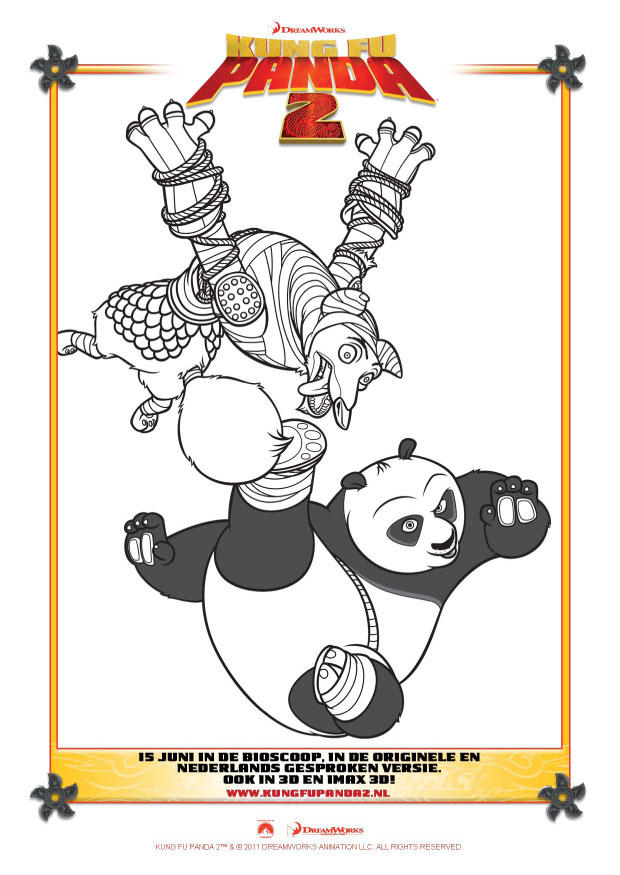 Desenho panda Kung Fu grátis para descarregar e colorir - Kung Fu