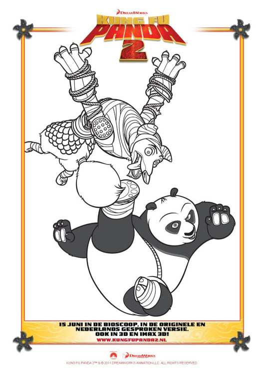 Página para colorir Kung Fu Panda 2 