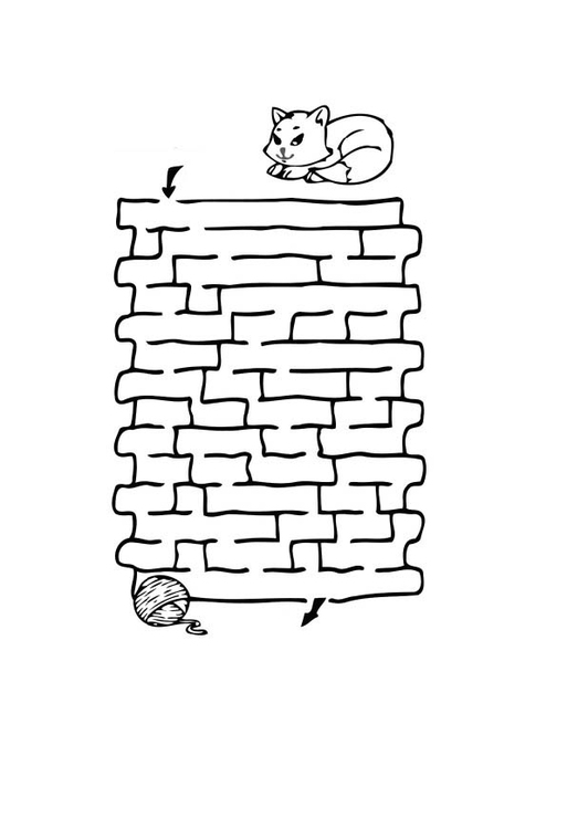 Página para colorir labirinto - rato