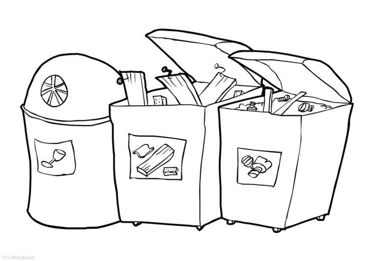 Página para colorir lixo reciclÃ¡vel