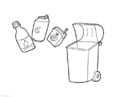 P�ginas para colorir lixo reciclável - papel, plástico e metal 