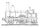 Página para colorir locomotiva a vapor