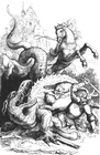 paginas-para-colorir luta com o dragão