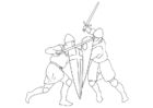 Página para colorir luta de espadas 