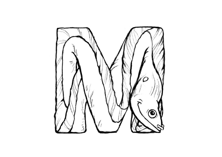 Página para colorir m-moray